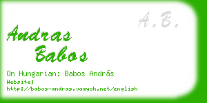andras babos business card